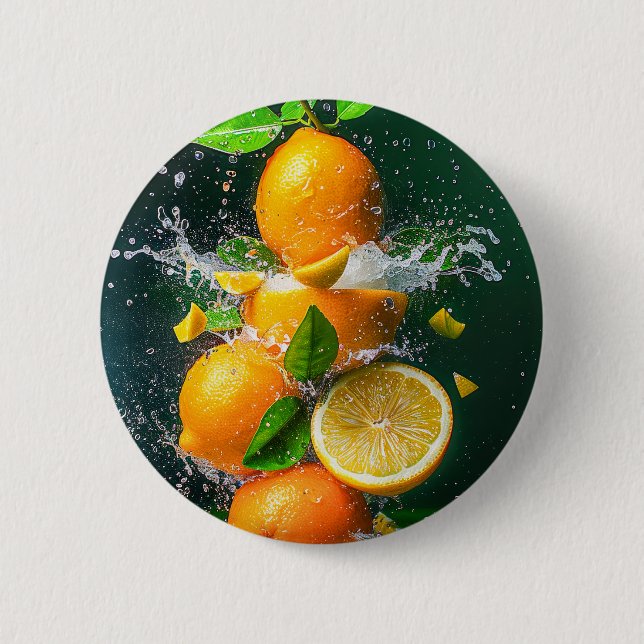Chapa Redonda De 5 Cm Lemon Splash (Anverso)