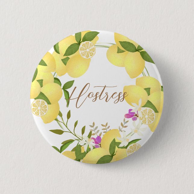 Chapa Redonda De 5 Cm Lemon Squeeze White (Anverso)