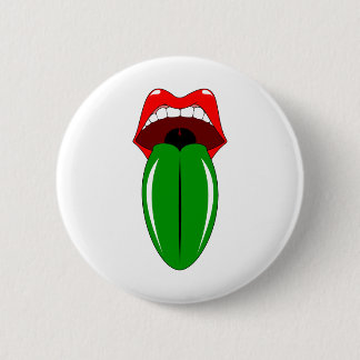 Chapa Redonda De 5 Cm Lengua verde