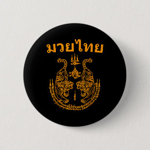 Chapa Redonda De 5 Cm lenguaje de Muay Thai arte Sak Yant tatuaje tigre