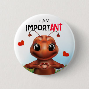 Chapa Redonda De 5 Cm Lenguaje de Rótulo de hormiga