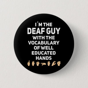 Chapa Redonda De 5 Cm Lenguaje de Rótulo mano ASL Gesto de la mano Conci