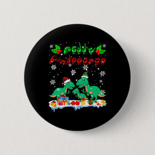 Chapa Redonda De 5 Cm Lenguaje de Rótulo T-rex Asl de Feliz Navidad