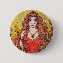 Chapa Redonda De 5 Cm Leo Goddess