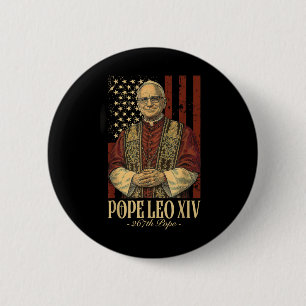 Chapa Redonda De 5 Cm Leo Y Estados Unidos El Papa Leo Xiv