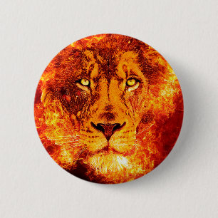 Chapa Redonda De 5 Cm León ardiente de Judá