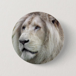 Chapa Redonda De 5 Cm León blanco