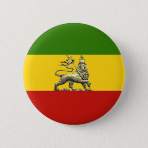 Chapa Redonda De 5 Cm León de los colores del reggae de Rastafarian del