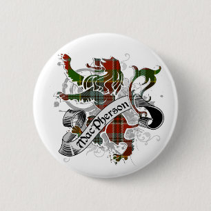 Chapa Redonda De 5 Cm León de MacPherson Tartán