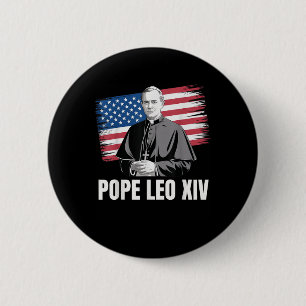 Chapa Redonda De 5 Cm León Xiv Iglesia Católica Estadounidense