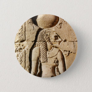 Chapa Redonda De 5 Cm Leona de Sekhmet jeroglífica
