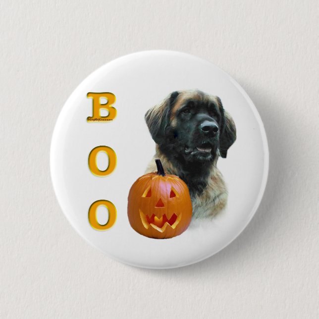 Chapa Redonda De 5 Cm Leonberger Boo (Anverso)