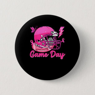 Chapa Redonda De 5 Cm Leopard Game Day Pink American Footbyll Tackle Bre