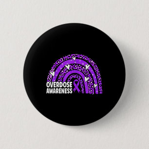 Chapa Redonda De 5 Cm Leopard Rainbow Overdose Awareness Mes Púrpura Ri