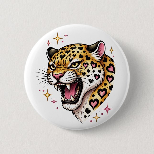 Chapa Redonda De 5 Cm Leopardo (Anverso)