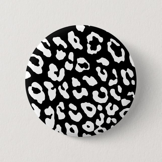 Chapa Redonda De 5 Cm Leopardo Imprimir blanco negro (Anverso)