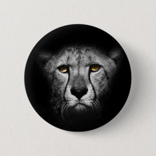 Chapa Redonda De 5 Cm Leopardo, magnífico blanco y negro,