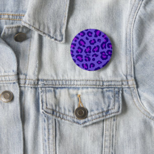 Chapa Redonda De 5 Cm "Leopardo púrpura eléctrico"