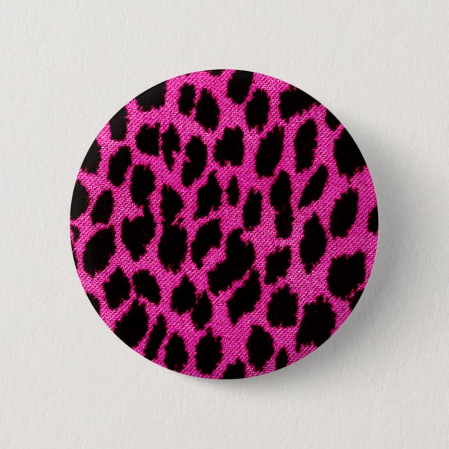 Chapa Redonda De 5 Cm Leopardo rosado (Anverso)