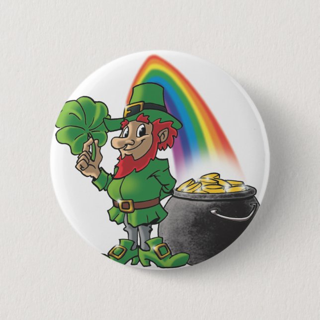 Chapa Redonda De 5 Cm Leprechaun (Anverso)