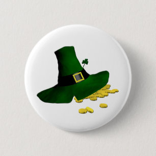 Chapa Redonda De 5 Cm Leprechaun Gorra