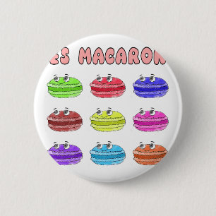 Chapa Redonda De 5 Cm Les Macarons Cute Personalizado