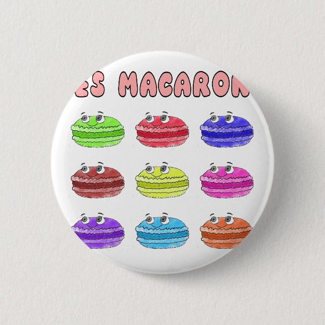 Chapa Redonda De 5 Cm Les Macarons Cute Personalizado (Anverso)