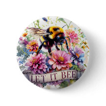 Let It Bee – Aquarela Abejorro Primavera Floral 