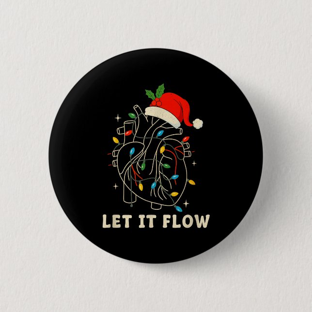 Chapa Redonda De 5 Cm Let It Flow Funny Anatomical Heart Christmas, Medi (Anverso)