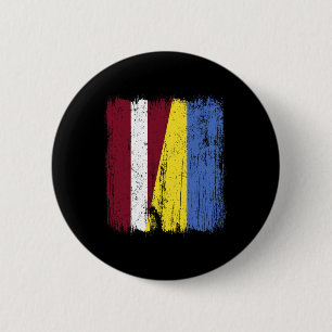 Chapa Redonda De 5 Cm Letonia Ucrania Media Bandera Letona Herencia Ucra