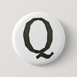 Chapa Redonda De 5 Cm Letra concreta monograma Q