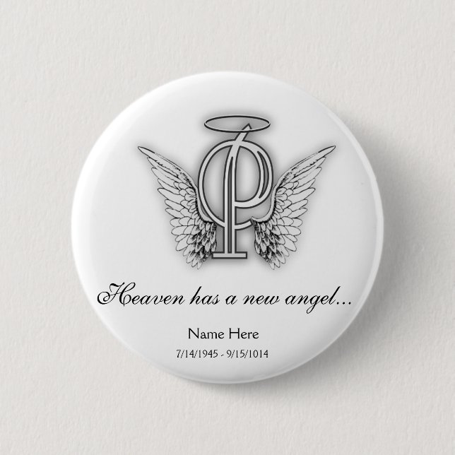 Chapa Redonda De 5 Cm Letra conmemorativa P del tributo del monograma (Anverso)