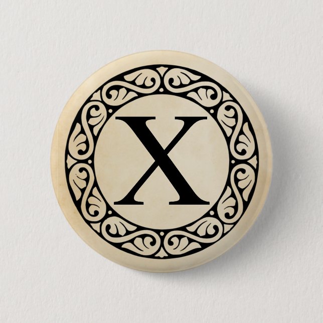 Chapa Redonda De 5 Cm Letra griega alfabeta chi (Anverso)