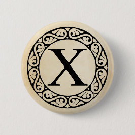 Chapa Redonda De 5 Cm Letra griega alfabeta chi