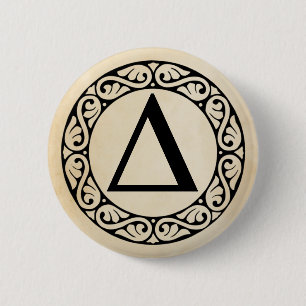 Chapa Redonda De 5 Cm Letra griega alfabeta delta