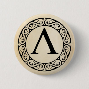 Chapa Redonda De 5 Cm Letra griega alfabeta lambda