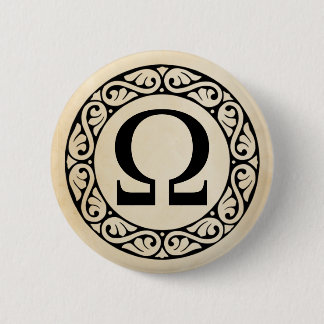 Chapa Redonda De 5 Cm Letra griega alfabeta omega