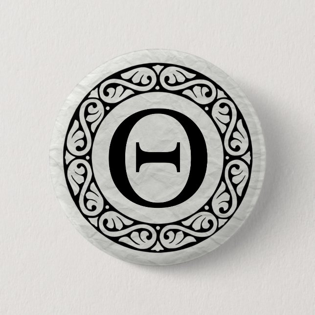 Chapa Redonda De 5 Cm Letra griega alfabeta theta (Anverso)