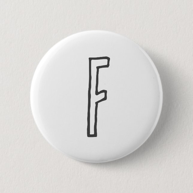 Chapa Redonda De 5 Cm Letra gris y blanca inicial plana monogramada (Anverso)