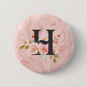 Chapa Redonda De 5 Cm Letra H