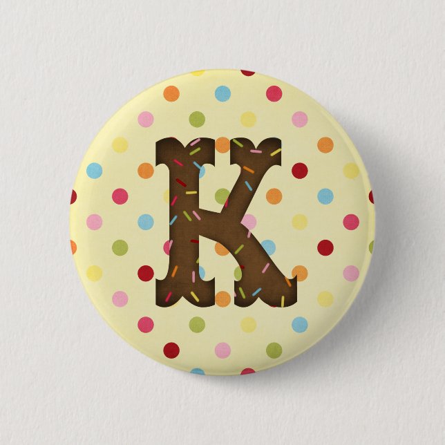 Chapa Redonda De 5 Cm Letra K (Anverso)