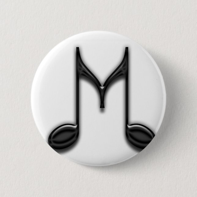 Chapa Redonda De 5 Cm Letra musical de "M" (Anverso)