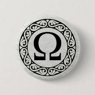 Chapa Redonda De 5 Cm Letra Omega del alfabeto griego