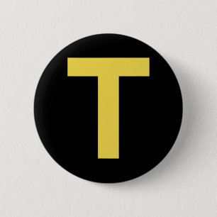 Chapa Redonda De 5 Cm Letra T Divertido Grupo Chipmunk que coincide con 