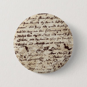 Chapa Redonda De 5 Cm Letra vintage antigua