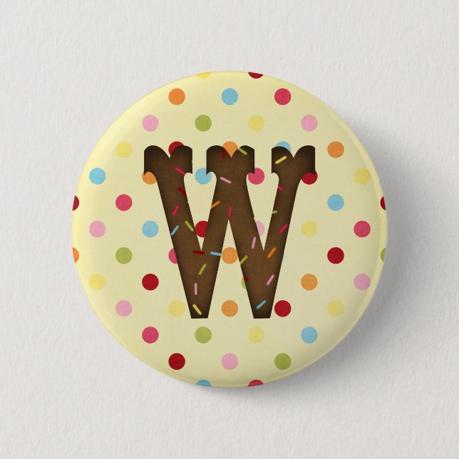 Chapa Redonda De 5 Cm Letra W (Anverso)