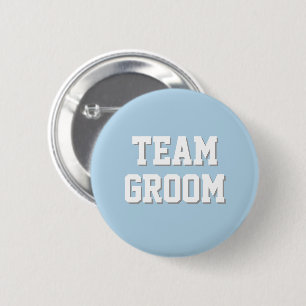 Chapa Redonda De 5 Cm Letras atléticas azul claro Team Groom