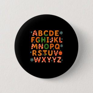 Chapa Redonda De 5 Cm Letras de Navidad de alfabeto de caramelo de jengi
