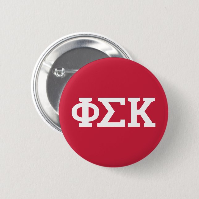 Chapa Redonda De 5 Cm Letras de Phi Sigma Kappa (Anverso y reverso)