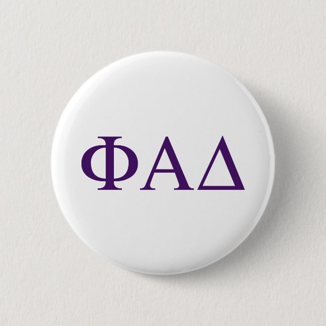 Chapa Redonda De 5 Cm Letras griegas de Phi Alpha Delta (Anverso)